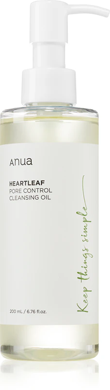 óleo de limpeza Anua Heartleaf Pore Control é um óleo hidratante para remoção de maquiagem.