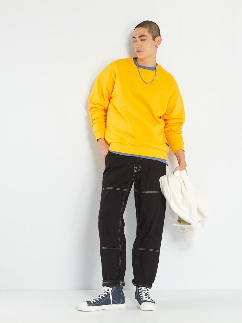 Sudadera de felpa de color liso - AMARILLA