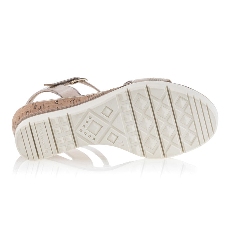 Beige sandaler / skor med öppen tå för kvinnor
