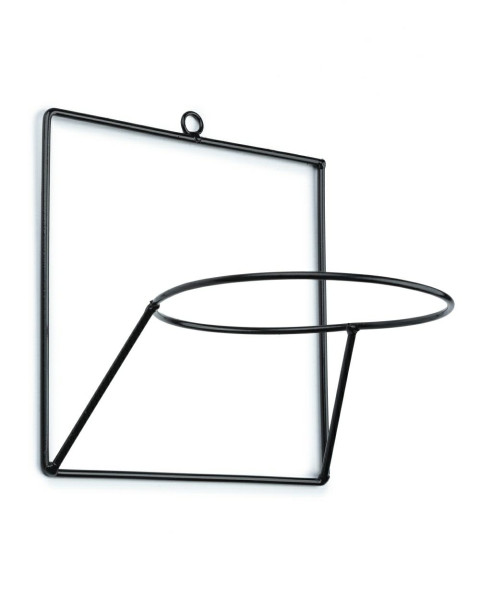 Kwietnik ścienny metalowy czarny loft do salonu 19x22 cm