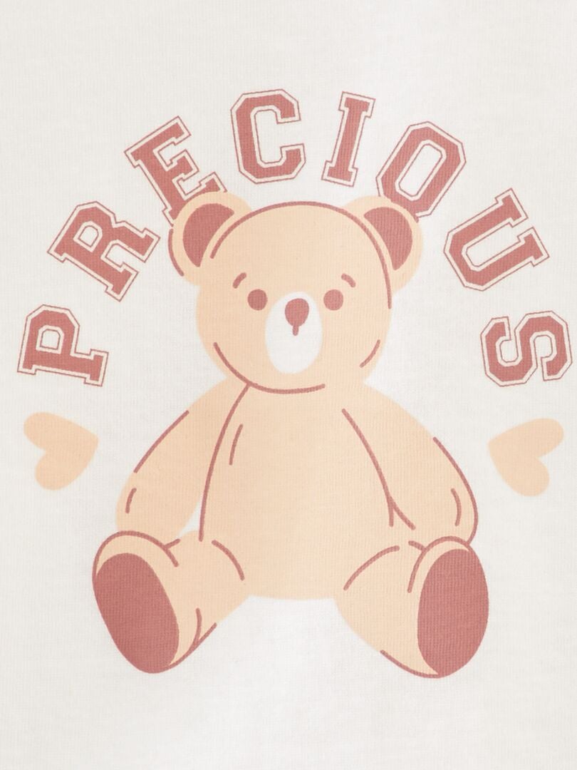 Bedrukt T-shirt met lange mouwen - Wit patroon