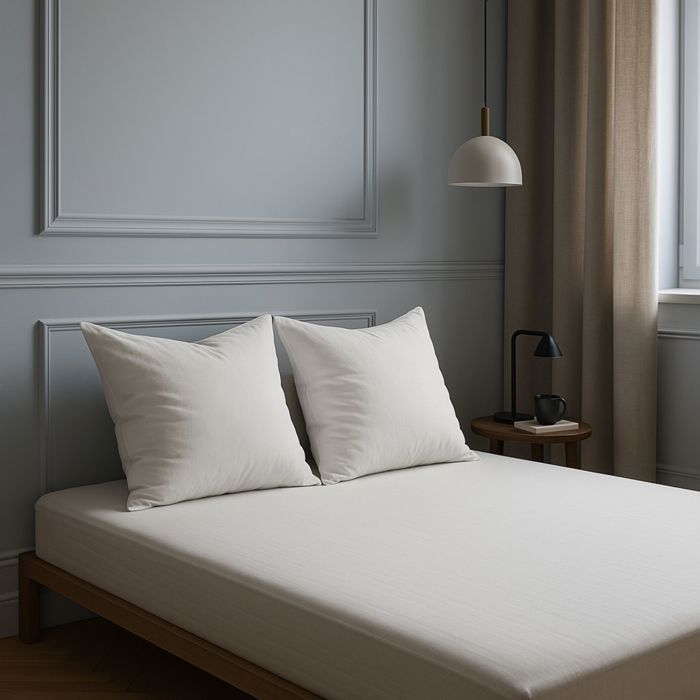 Juego de 2 almohadas extra cómodas de 60x60 cm - Blancas - Fabricadas en Francia - Someo
