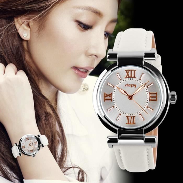 Reloj de mujer de la marca SHARPHY en piel blanca.