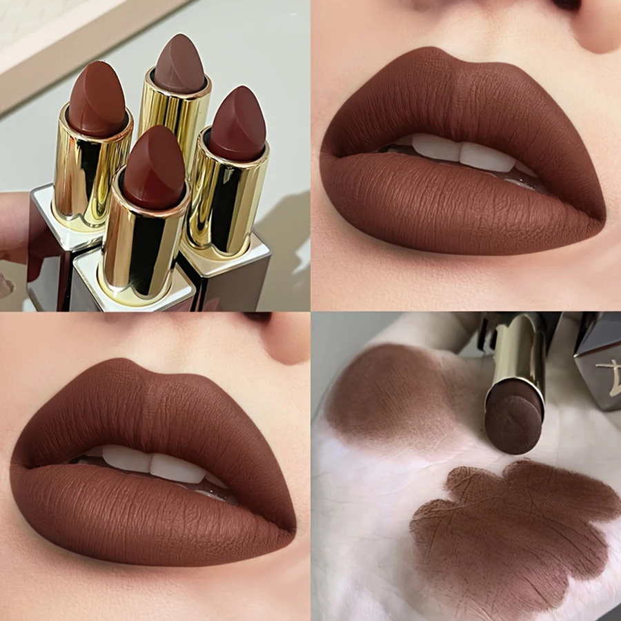 Disponible en 3 teintes : Rouge à lèvres mat, Rouge à lèvres mat velouté, Gloss waterproof longue tenue qui rehausse la couleur et illumine les lèvres. Convient à tous les types de lèvres.
