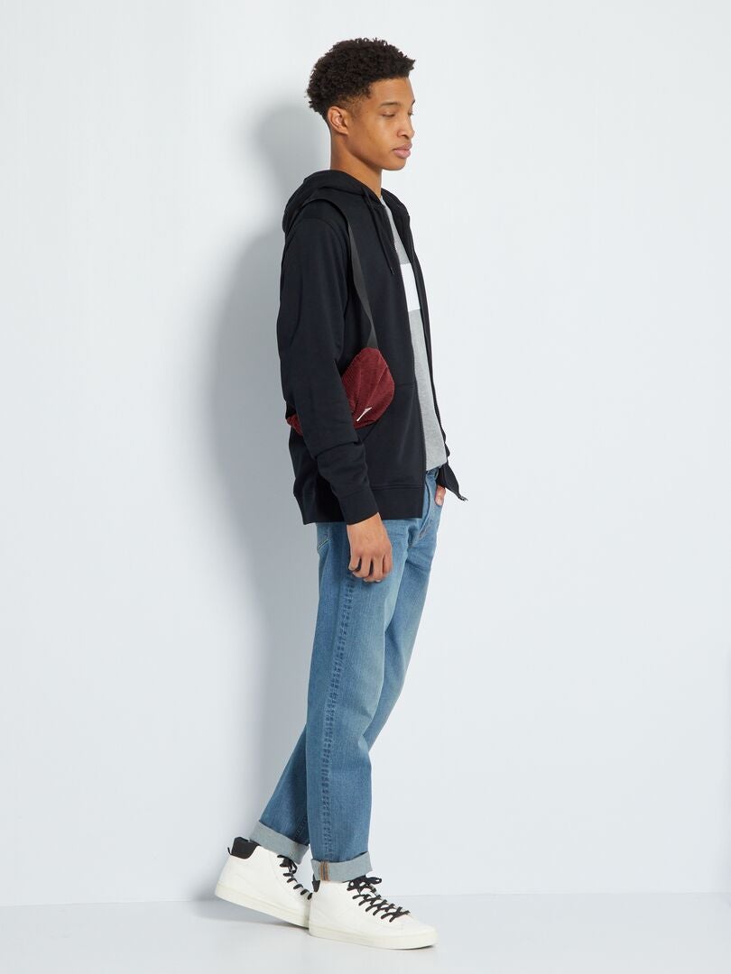Hoodie met rits + 190 cm - Zwart