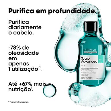 L'Oréal Professionnel Serie Expert Scalp Advanced Anti-Gras Shampoo Rauhoittava Hilsettä Vastustava Shampoo Kuiville Ja Rasvoittuville Hiuksille 500 ml