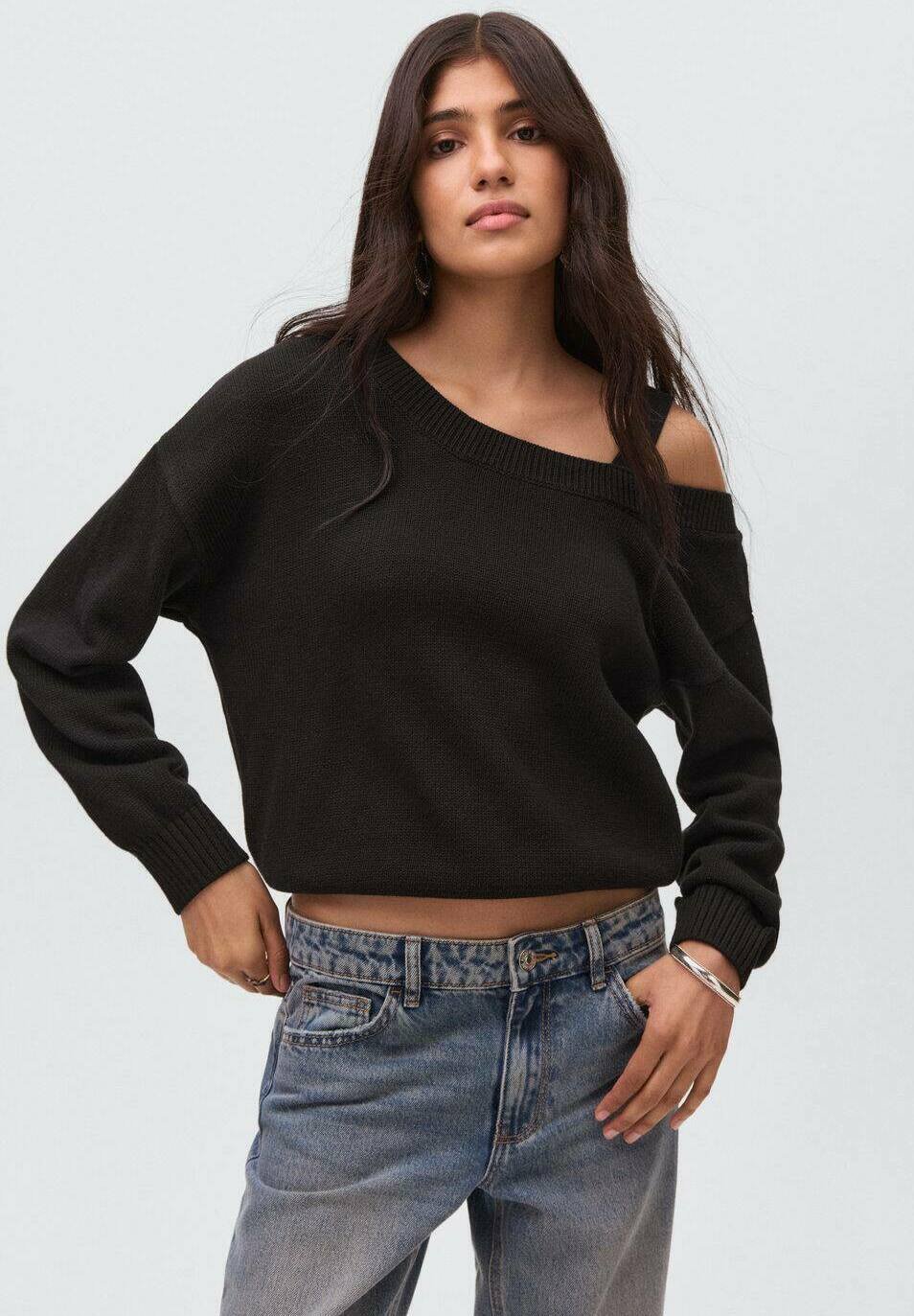 Mango Kids met uitsparing - Trui - zwart