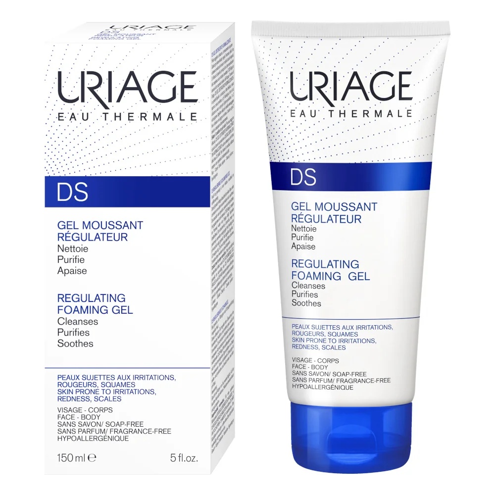 URIAGE Uriage DS Gel Nettoyant Regulating Cleansing Gel 150 ml Tundlikule ja ärritunud nahale