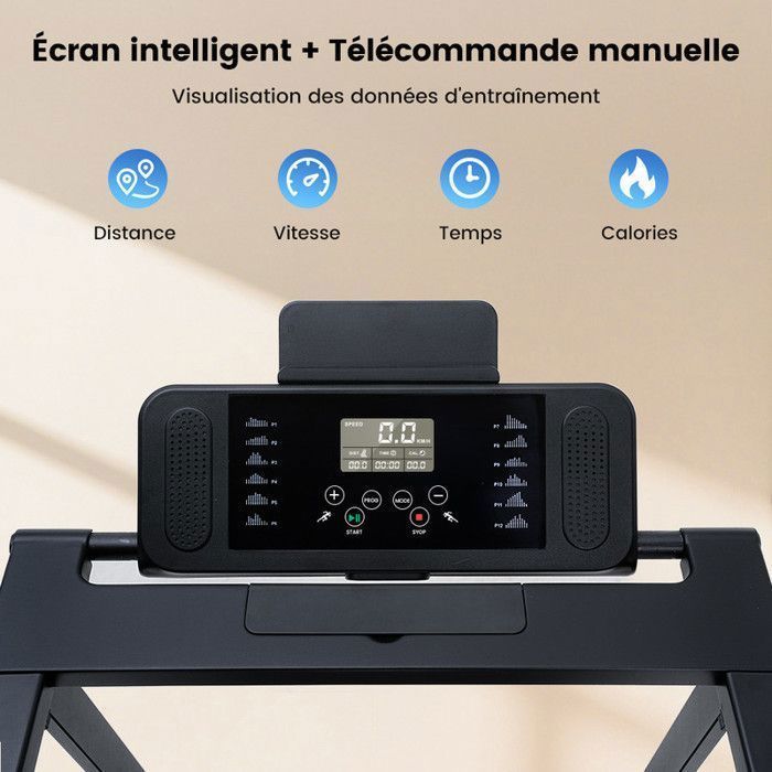 X2NC Treadmill with LED Display - 12 HIIT Modes - Bluetooth App-Controlled Walking Treadmill - Foldable - 12% Incline - Speed 1-12 km/h