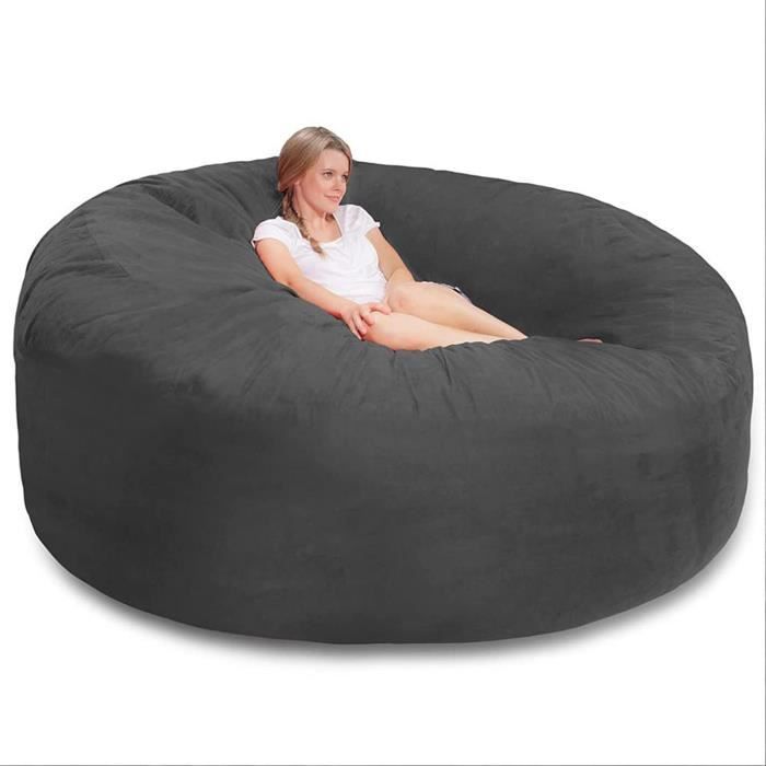 Sillón tipo puf de 7 pies para adultos, suave, mullido, resistente, lavable, puf gigante para uso en interiores y exteriores para niños y adultos (sin R[499]