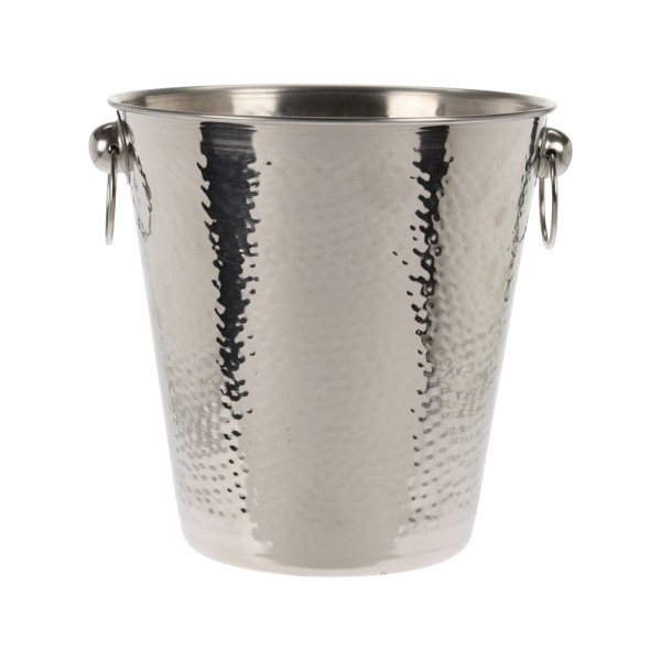 Srebrny stalowy cooler schładzanie napojów butelek 21x21 cm