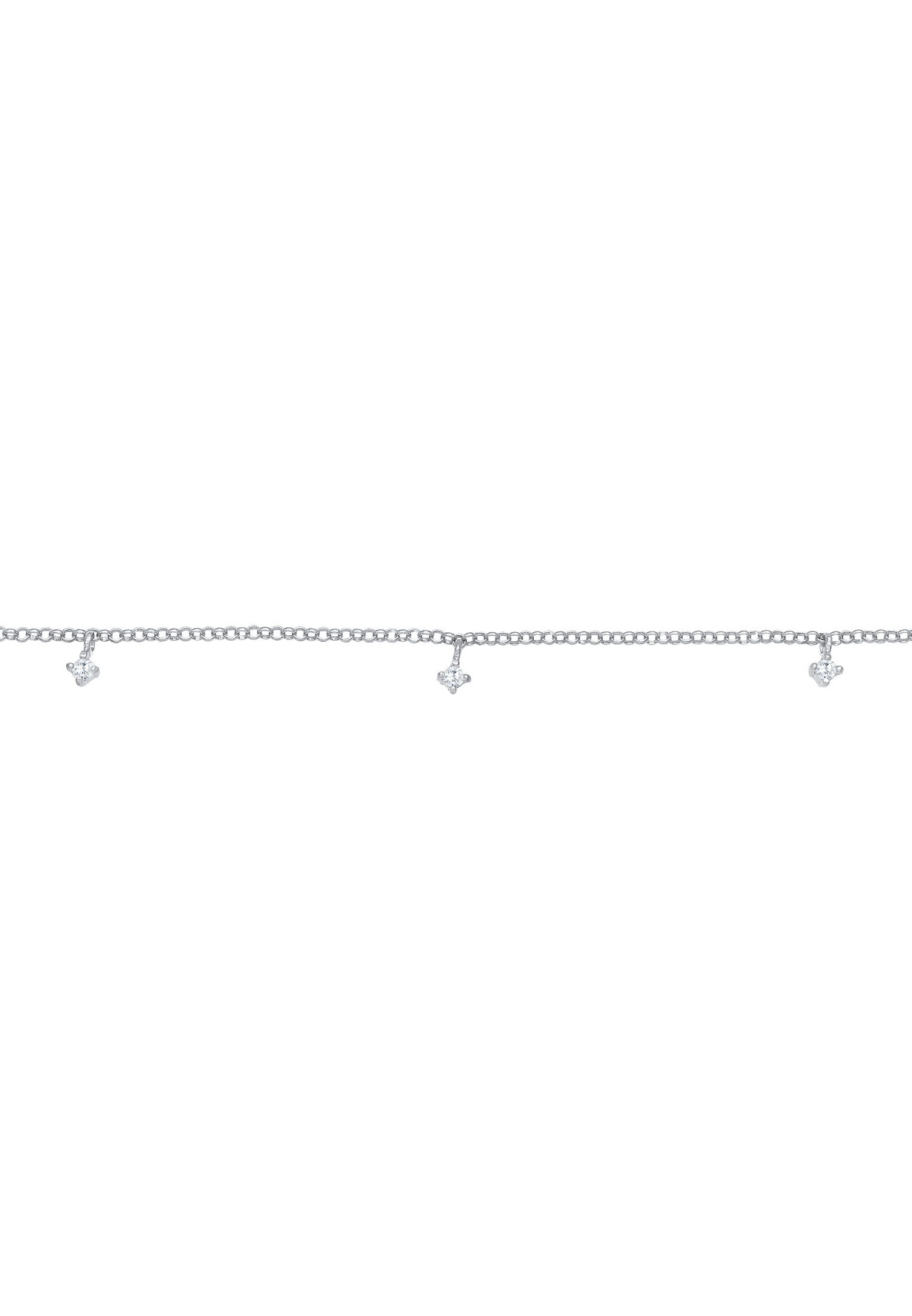 Elli Femmes Choker Solitaire étincelant avec Cristaux de zirconium en Argent Sterling 925