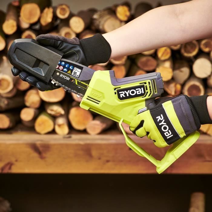 RYOBI - 18V ONE+ Handsnoeischaar - Borstelloos - 10 cm geleiderail - 6 m/s - Gereedschapsloze spanner + 2,0 Ah accu & lader - RY18PSX10A-120