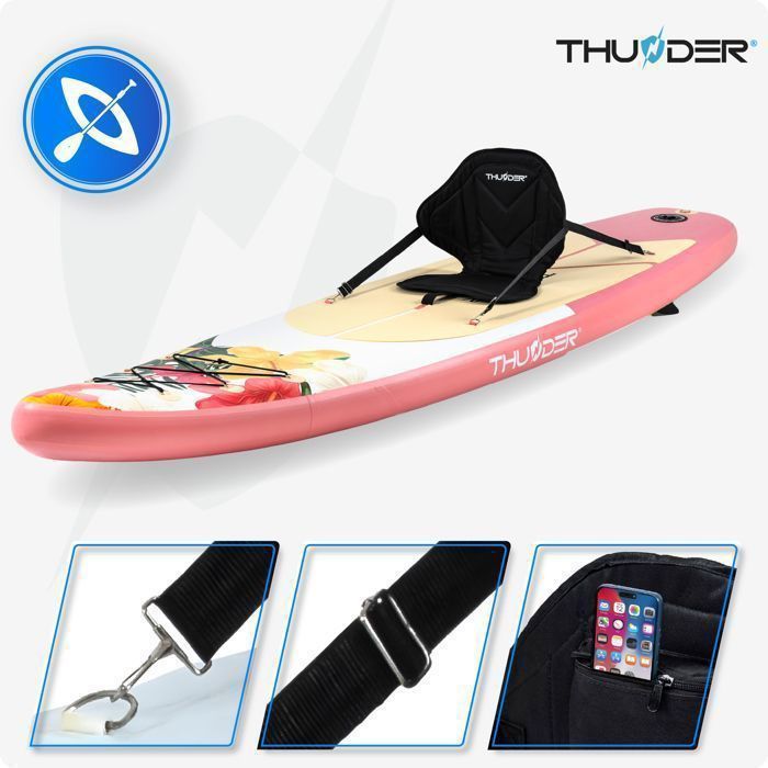 Tavola da paddle THUNDER® VIOSA 320 cm | Gonfiabile | Antiscivolo | Zaino | Accessori completi | Kit di riparazione