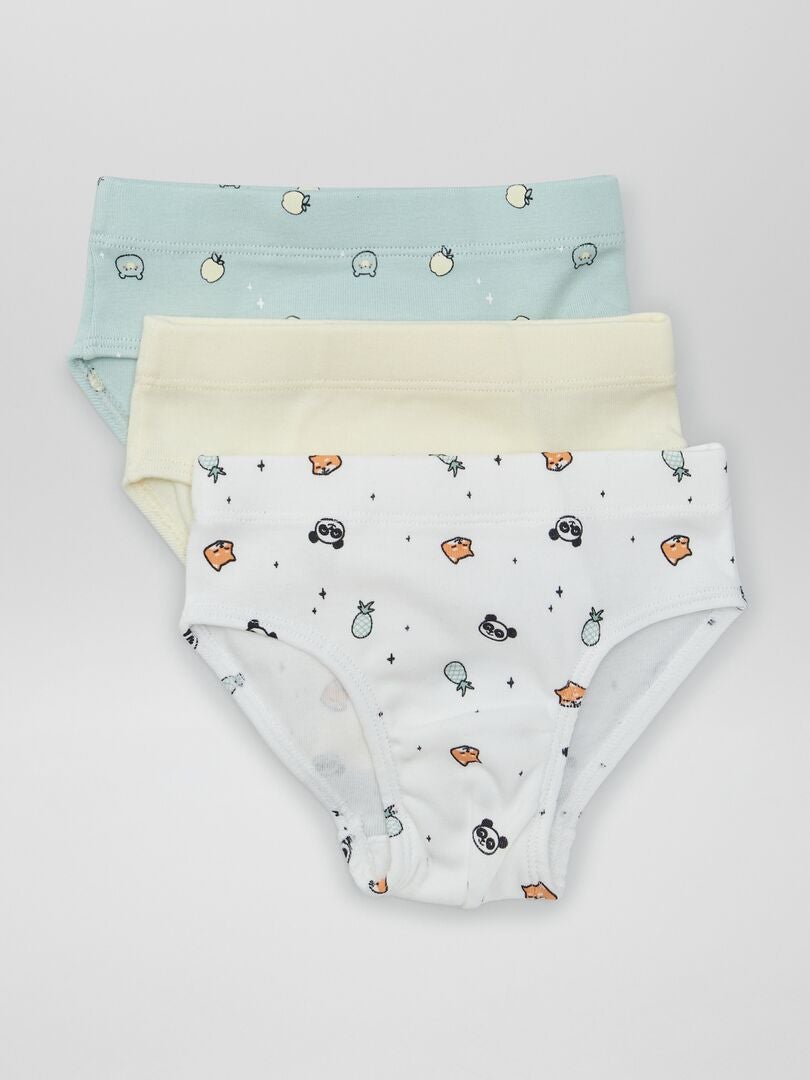 Set van 3 bedrukte slips - WIT