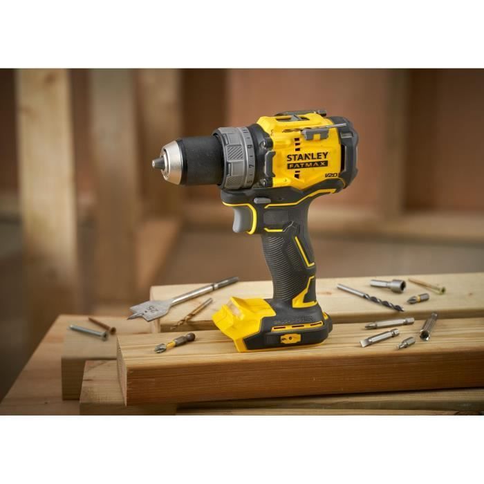 Taladro/atornillador inalámbrico - 18V - STANLEY FATMAX V20 - SFMCD725D2K-QW - Sin escobillas - 80Nm - 2 baterías de 2Ah + cargador de 1,25A