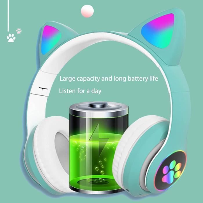 Kids Wireless Bluetooth Headphones, Cute Cat Ear Foldable Wireless Audio Headphones for Children Bluetooth 5.0 A230