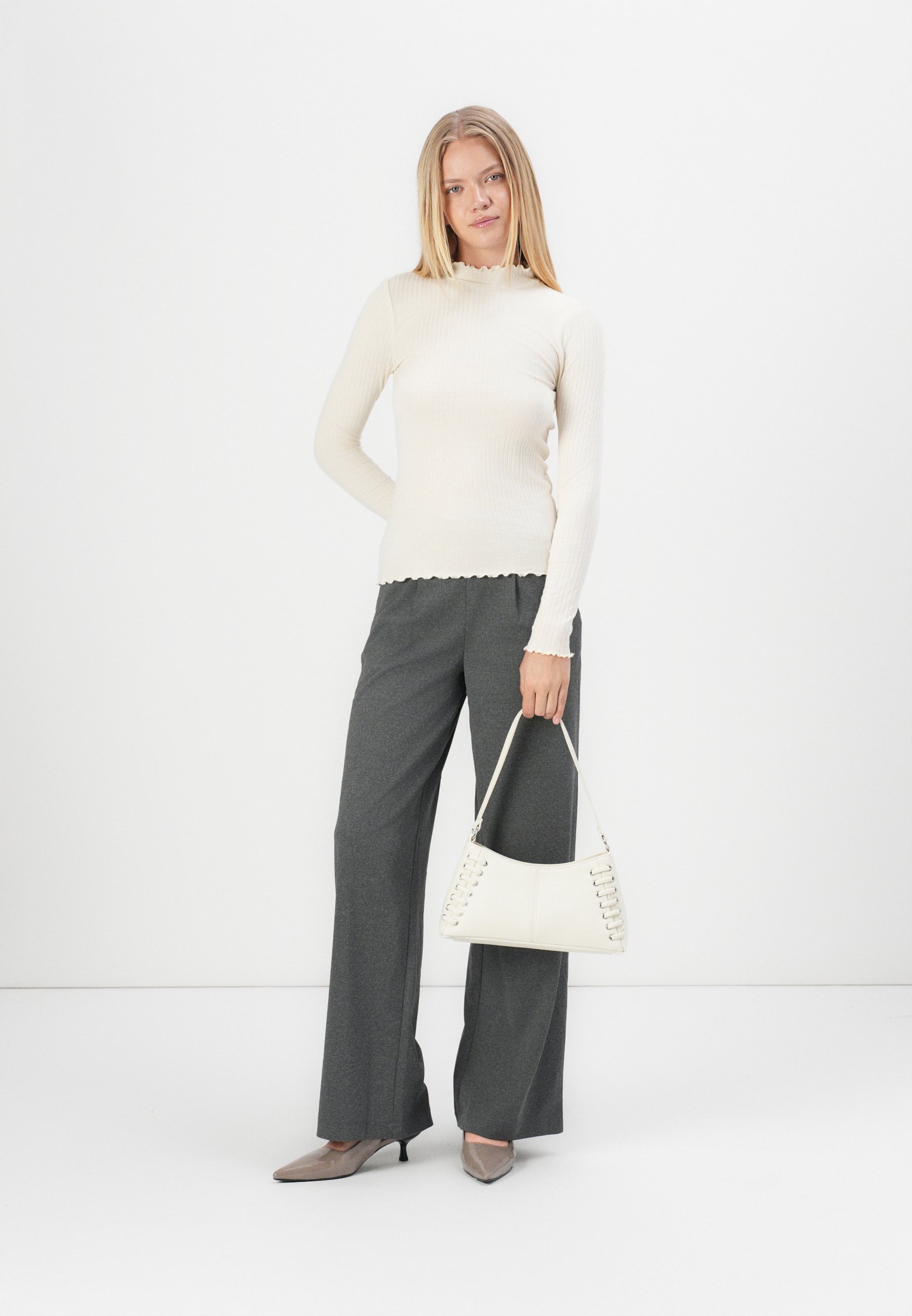 JDY JDYGEGGO LIFE NEW LONG NOOS - Pantalon - gris moyen
