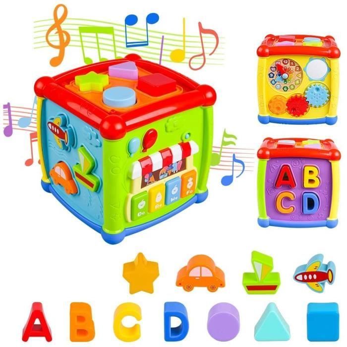 Cubo attività per neonati, centro attività multifunzionale 6 in 1, scatola di apprendimento per la prima infanzia