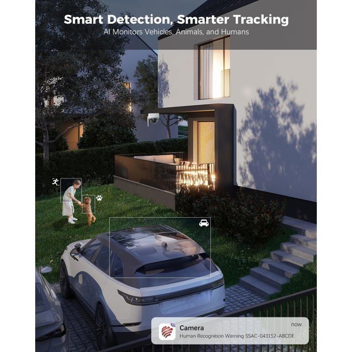 4K övervakningskamera - CTRONICS - IMX415 - AI-detektering - WiFi - Motoriserad rotation 355°/90°