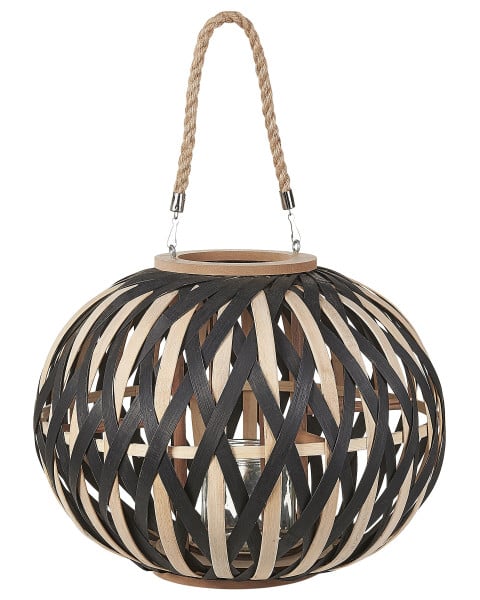 Lampion świecznik bambusowy naturalny