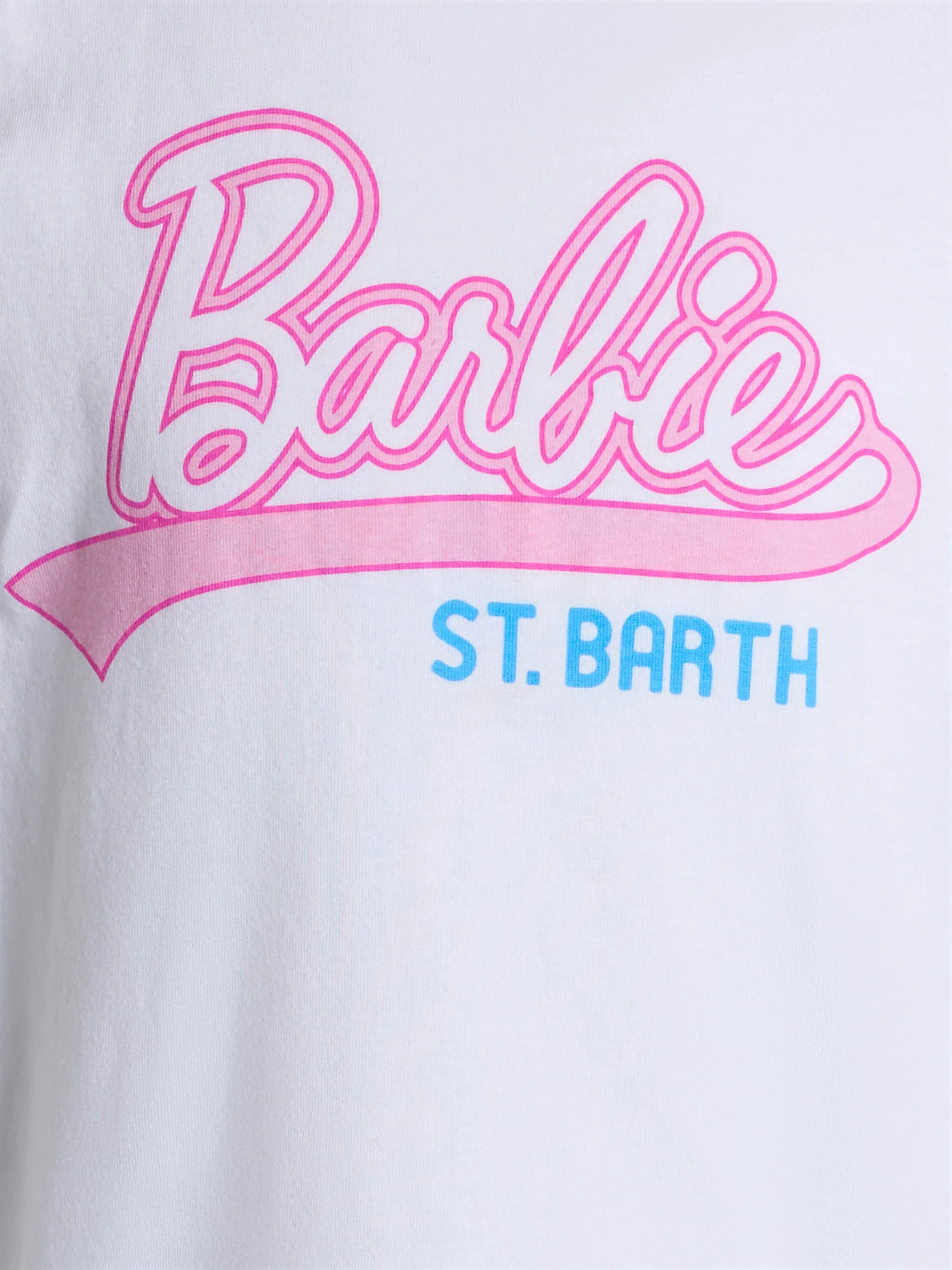 T-shirt girocollo da bambina in jersey di cotone Elly con stampa Barbi