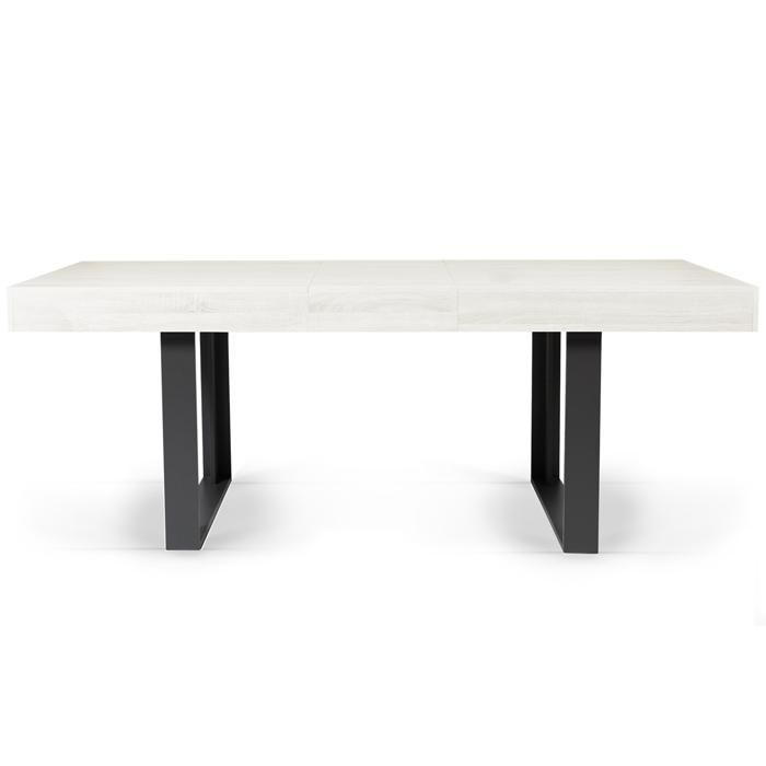 Mesa de comedor rectangular extensible - IDMARKET - PHOENIX - Madera y gris - 4-8 personas - 160-200 cm