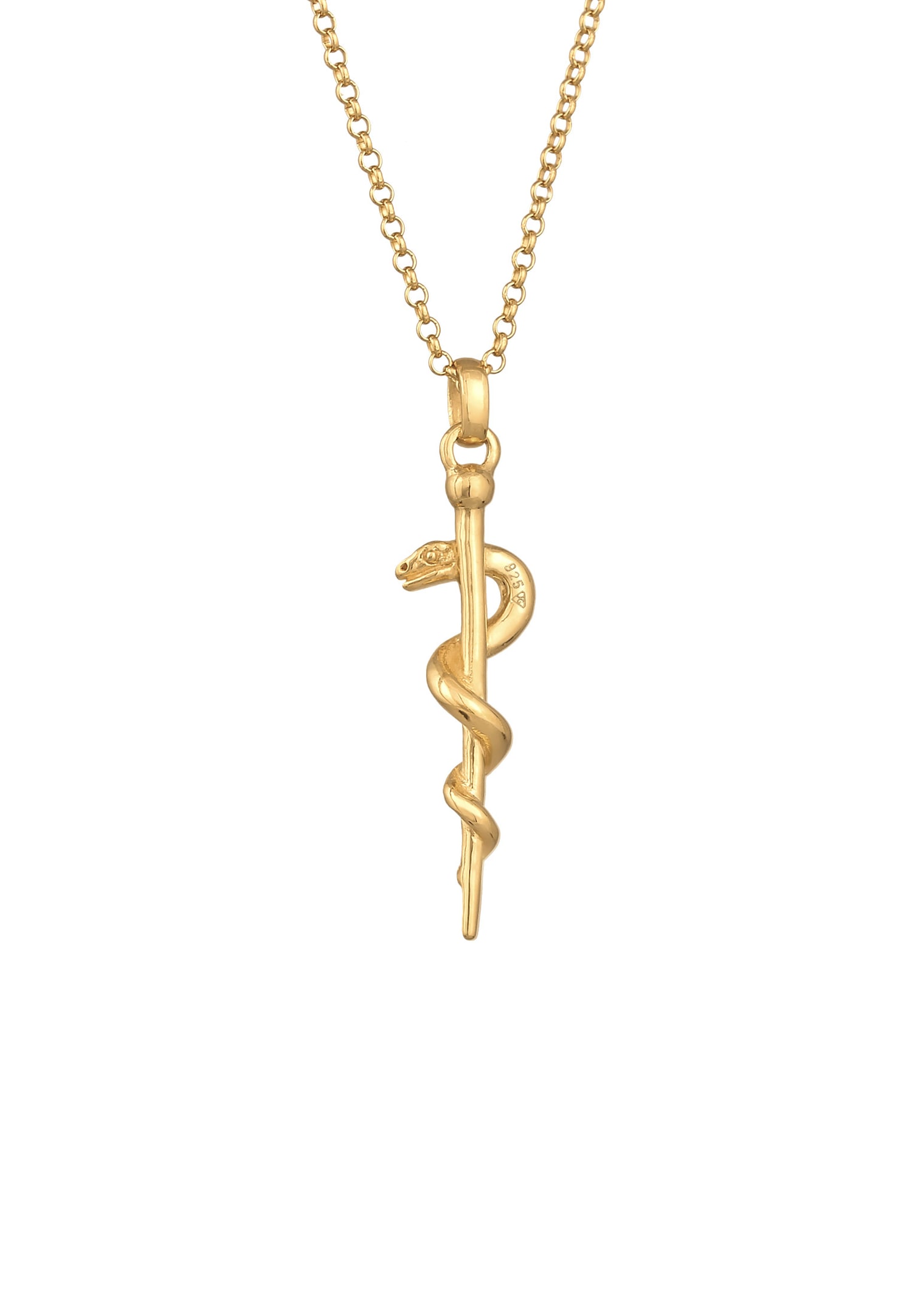 Elli Pendentif femme serpent moderne en argent 925 sterling