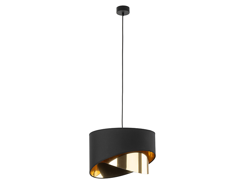 Lampa wisząca Grant tkaninowa czarno-złota