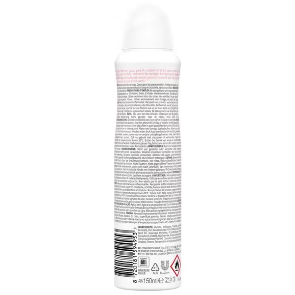 Dove dezodorans u spreju za cijelo tijelo s mirisom maline i ruže 150 ml