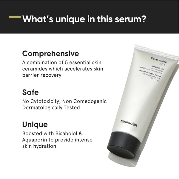 Crema hidratante minimalista con ceramidas al 0,3 % + bisabolol, 50 g