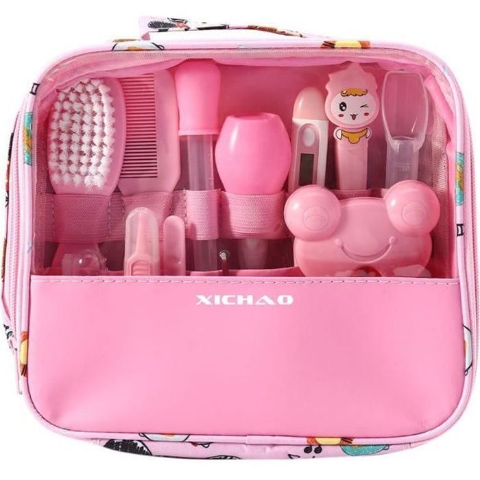 Kit de artículos de aseo esenciales para el cuidado y la salud del bebé - Rosa