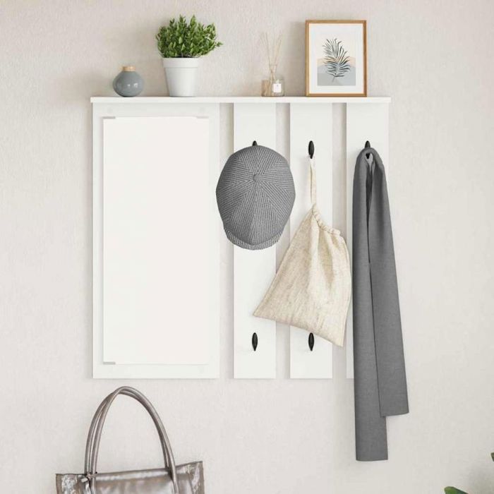 Vidaxl Garderobenständer für Flur – Weiß, 84 x 10 x 80 cm, Holzwerkstoff