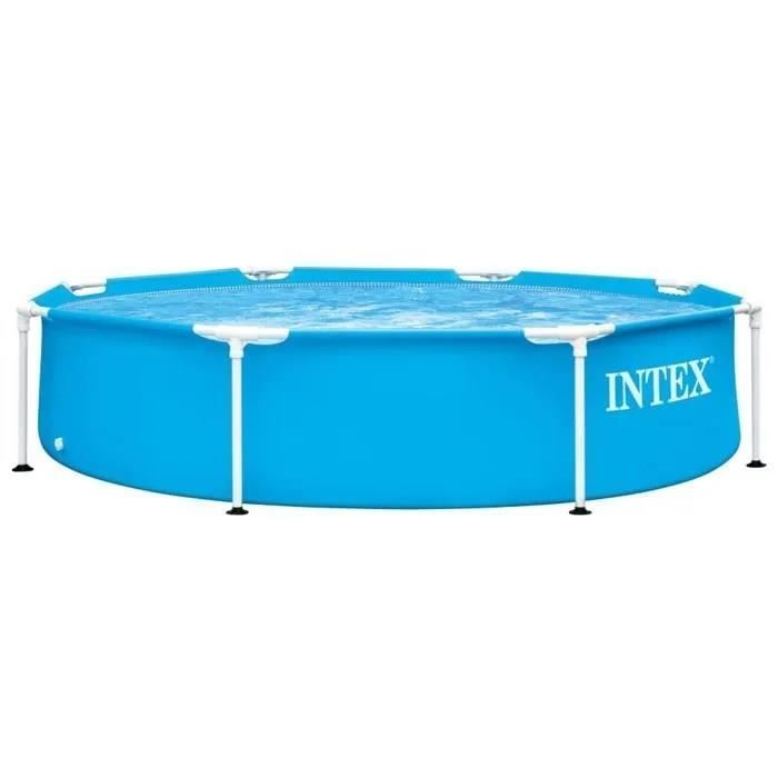 Intex Above Ground Tubular Pool - Metal Frame - 244 x 51 cm - Round - 28205NP + Intex Cleaner