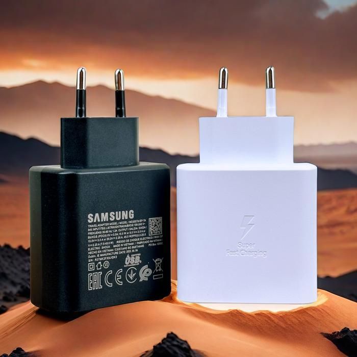 Cargador Samsung de 45 W, carga súper rápida, adaptador con certificación UE para Galaxy Z, O5, 4, 3, Flip, S23, S24, Ultra, S20, S22, S21
