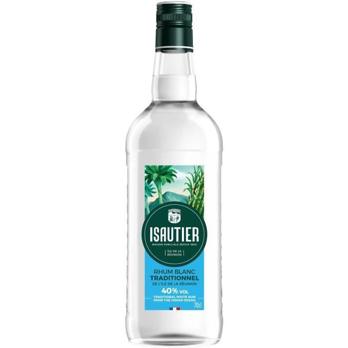 Isautier - Traditionele witte rum - 40,0% alcohol - 70 cl