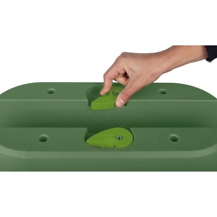 Jardinière - EDA - Cavalière OSAKA 19,5 L - 56 x 30,1 x H.20,6 cm - Vert laurier - Système de Fixation - Pour Balcons et Rambardes