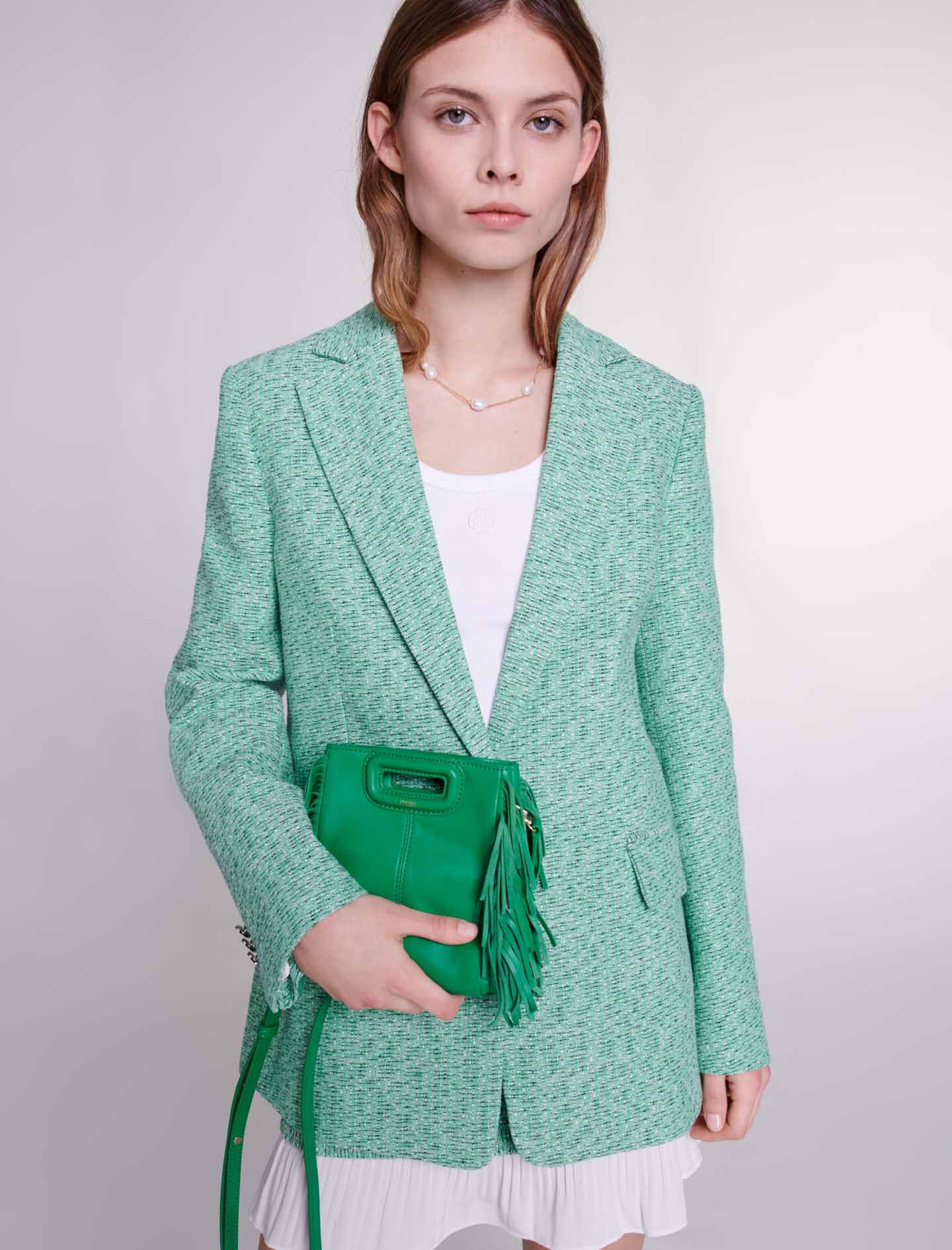Leren handtas met ketting - Vert Casino