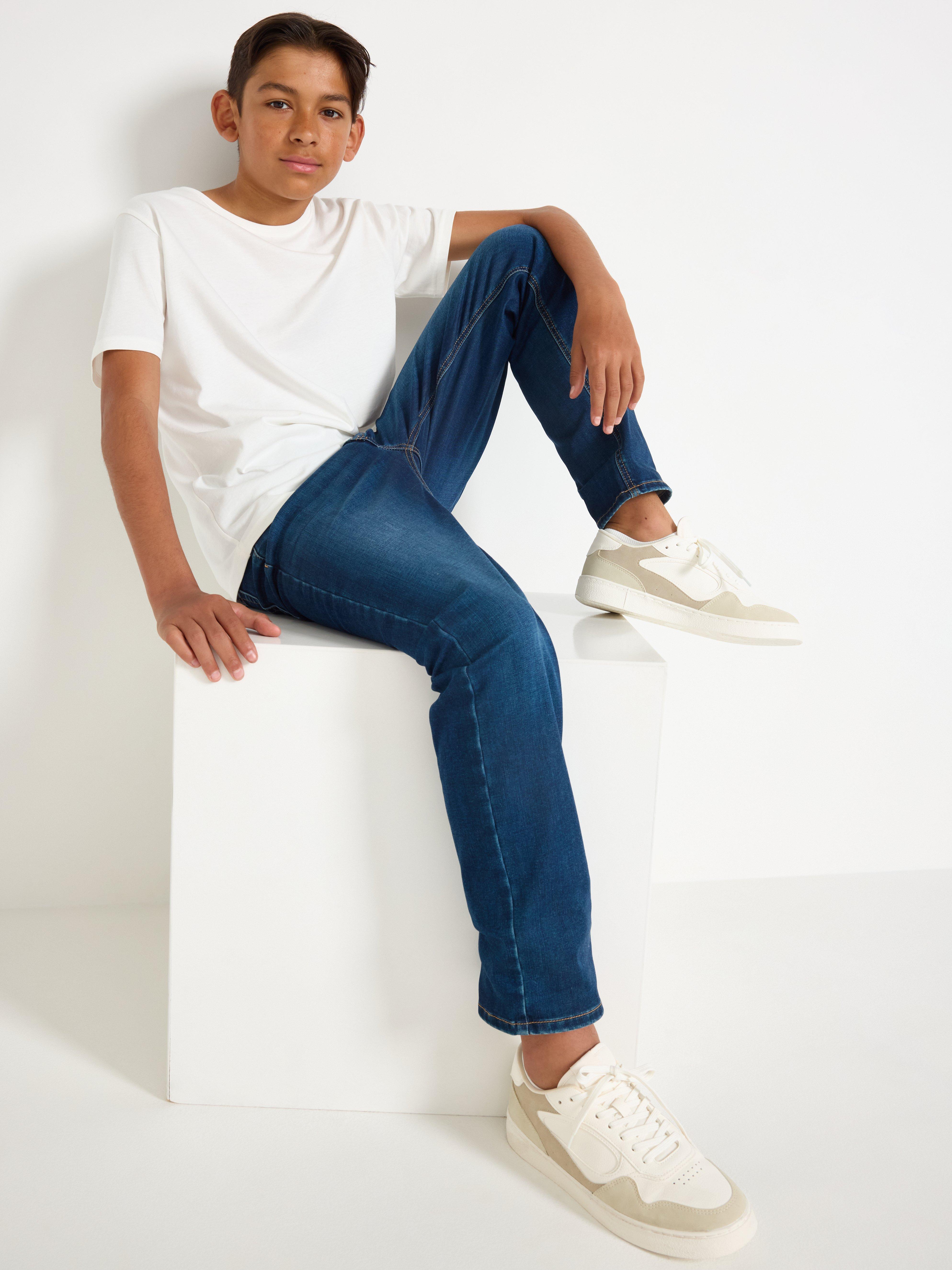 STAFFAN Jeans rectos de corte regular, mezclilla oscura