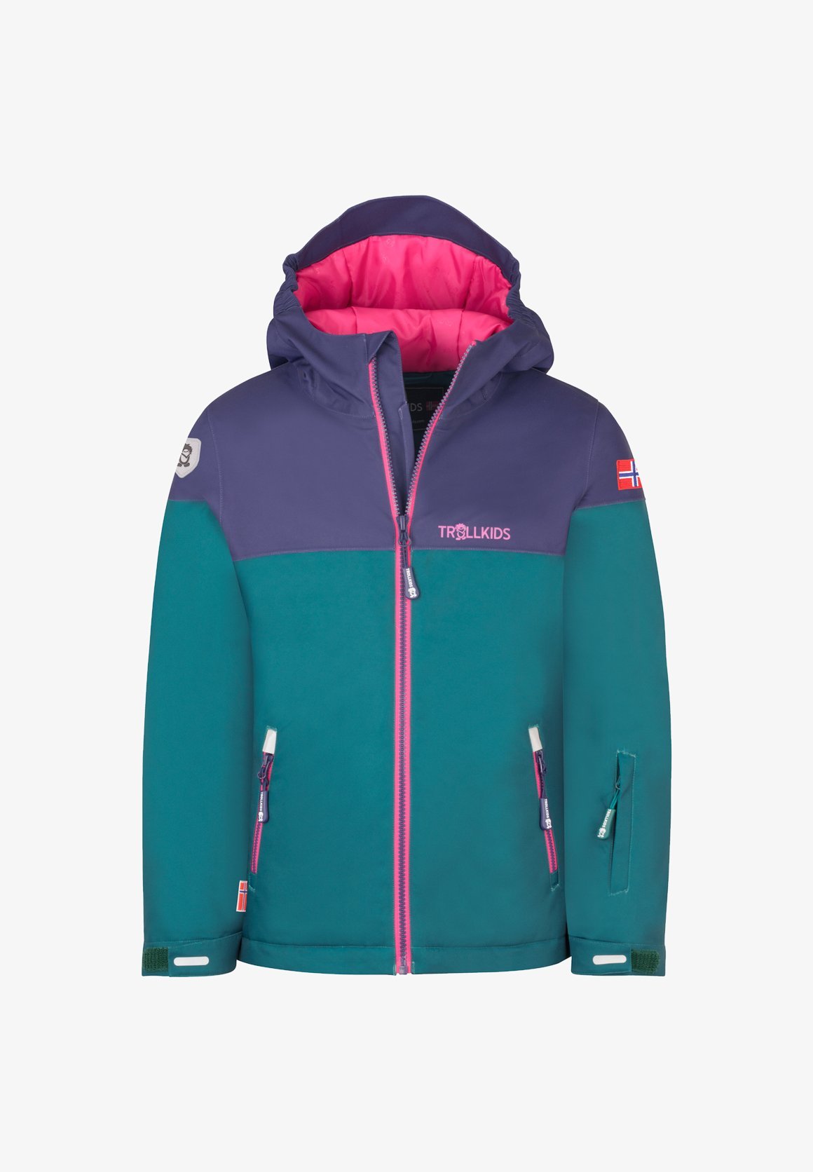 TROLLKIDS HALLINGDAL - Giacca da sci - petrolio mezzanotte/viola intenso/rosa scuro