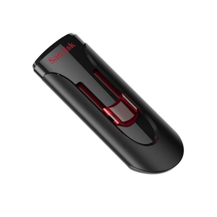 Chiavetta USB - SanDisk - Cruzer Glide CZ600 - 256 GB - USB 3.0 - Tipo A - Nero/Rosso