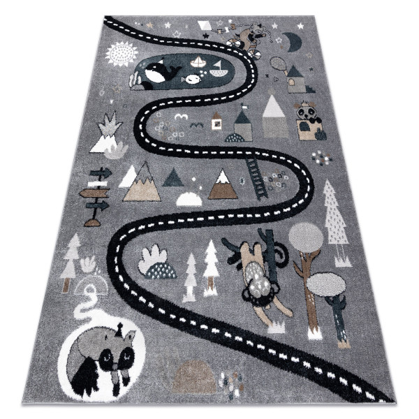 Dywan FUN Route dla dzieci, ulica, zwierzęta 80x150 cm