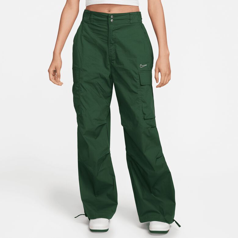 Sportieve geweven losse broek met hoge taille en Swoosh-logo