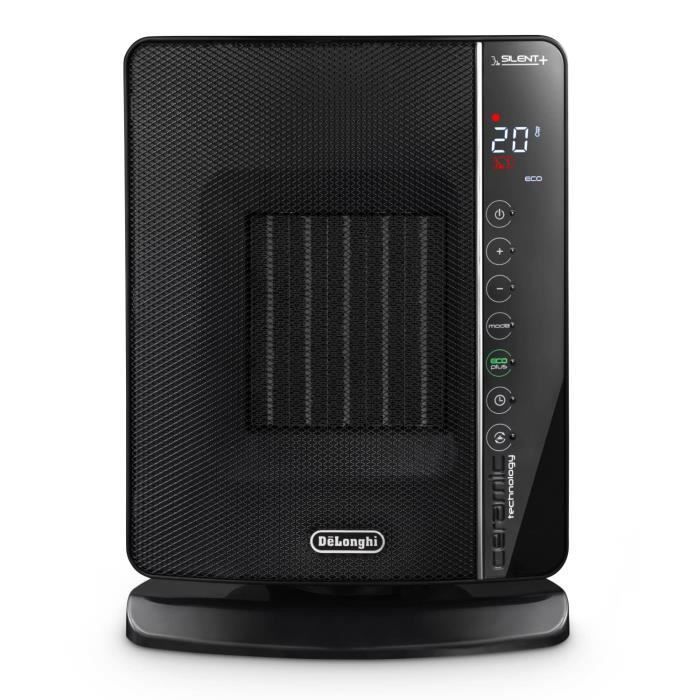 Calefactor cerámico DELONGHI - DCH7993ER.BC - 2400W - Negro y cromo