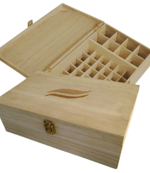 Boîte rangement huiles essentielles en bois Maxi pour 50 flacons