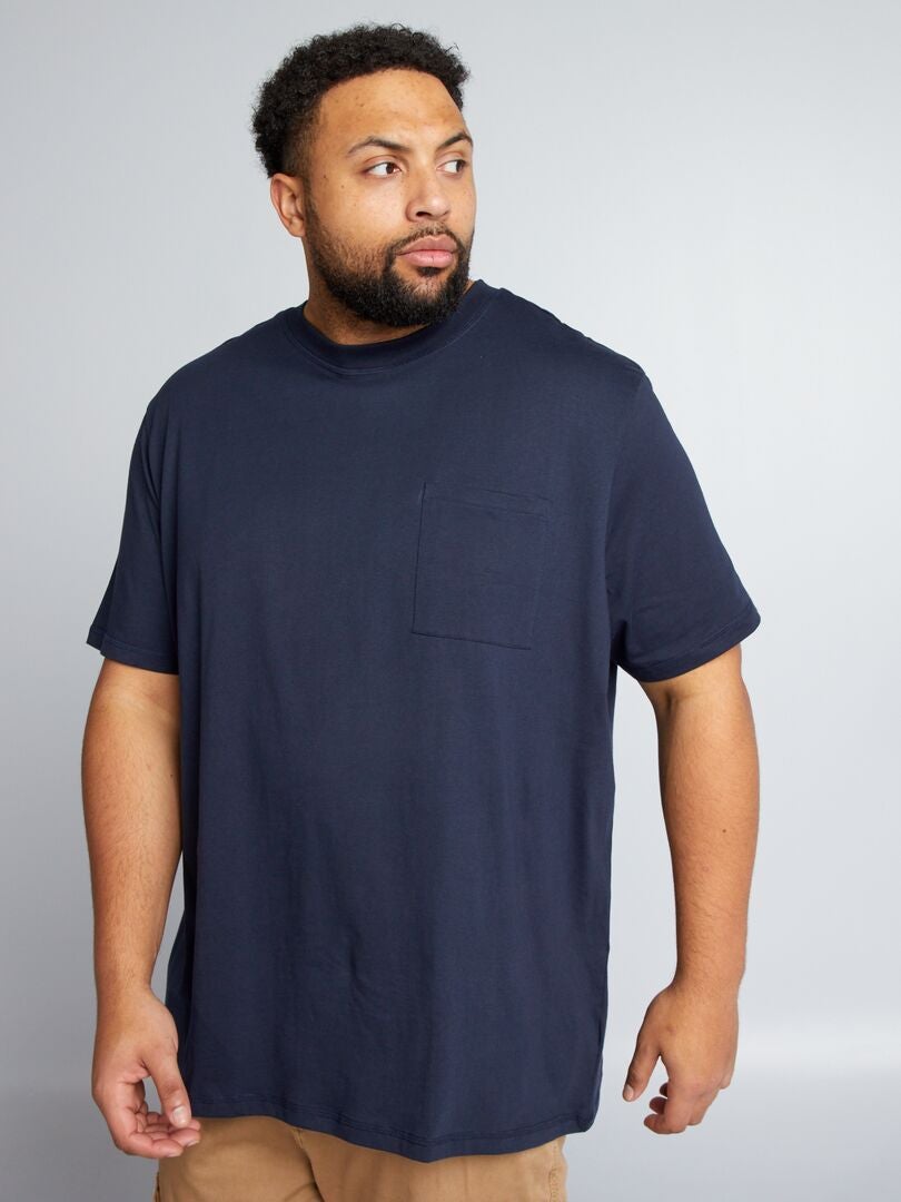 Camiseta de malha lisa - AZUL