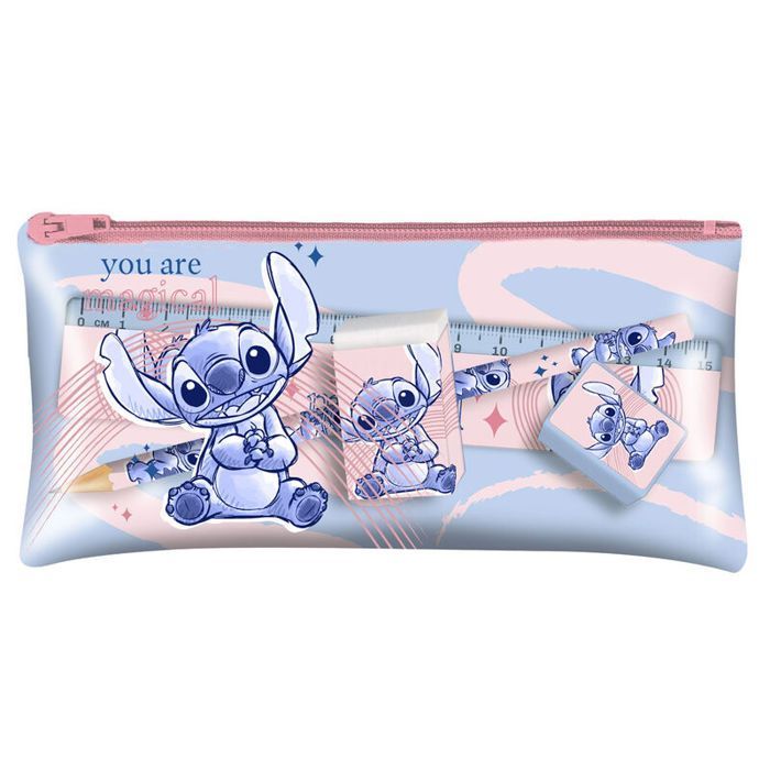 Estojo infantil - Disney - Lilo & Stitch - Multicolorido - 9,5 x 19 cm - Com zíper