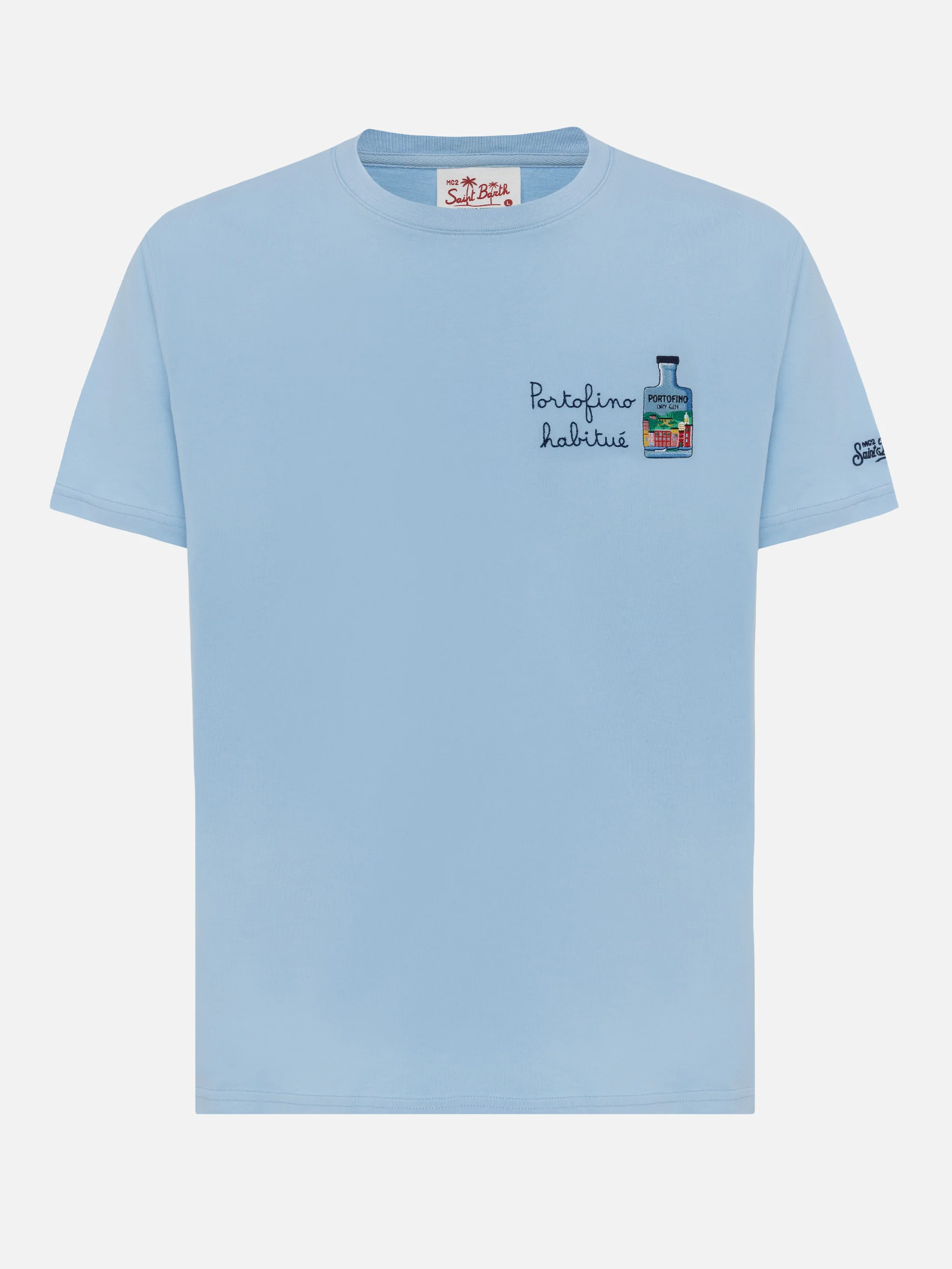Heren katoenen T-shirt met Portofino-borduurwerk | PORTOFINO DRY GIN