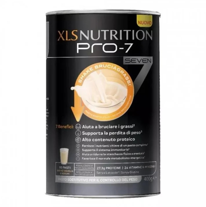 XLS Nutrition Pro 7 Vetverbrandende Shake 400 g Vanille- en citrussmaak Gluten- en lactosevrij