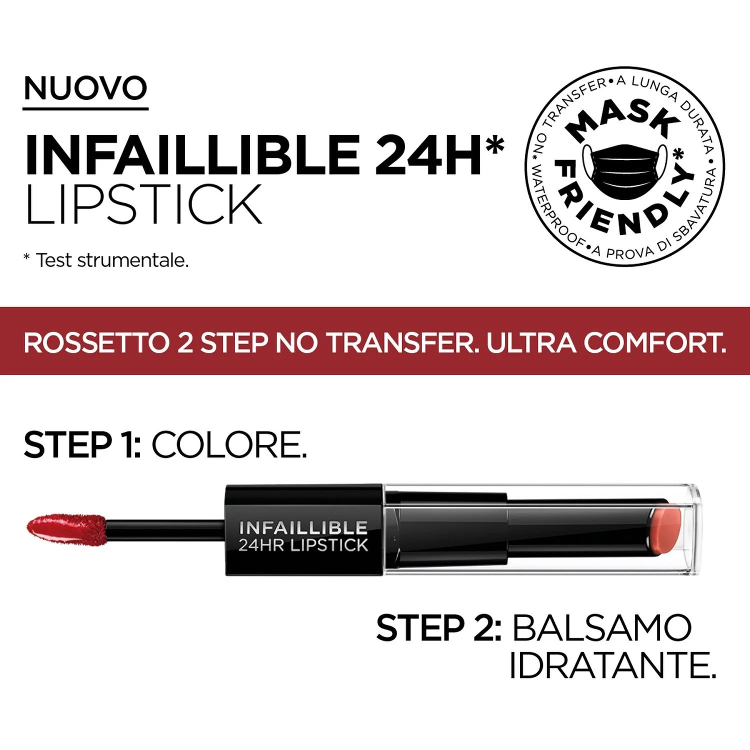 Labbra Infaillible 2 Step 24H - Rossetto brillante, Rossetto